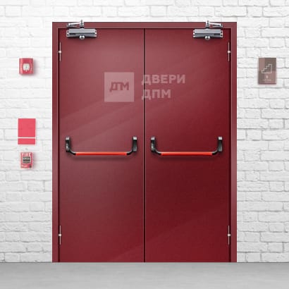 Двустворчатая дымогазонепроницаемая дверь с антипаникой EIS-30 в подвал ДП-449